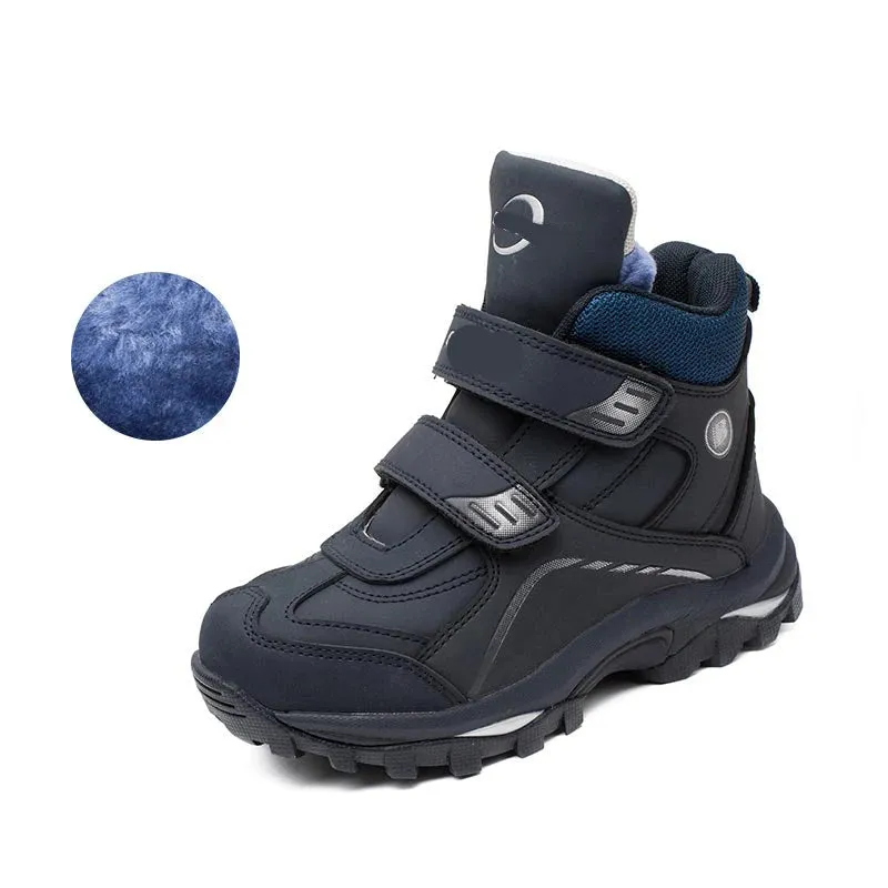 Anti-slip Kids Boys Ankle Boots with Motorcycle Hook and Loop