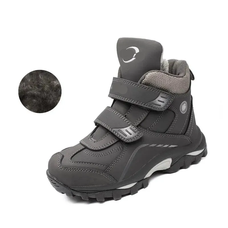 Anti-slip Kids Boys Ankle Boots with Motorcycle Hook and Loop