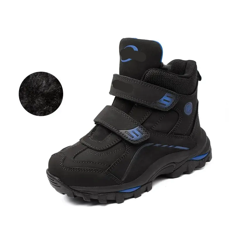 Anti-slip Kids Boys Ankle Boots with Motorcycle Hook and Loop