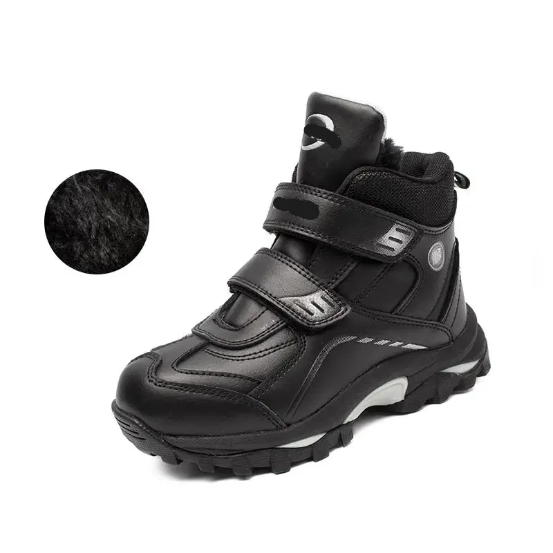 Anti-slip Kids Boys Ankle Boots with Motorcycle Hook and Loop