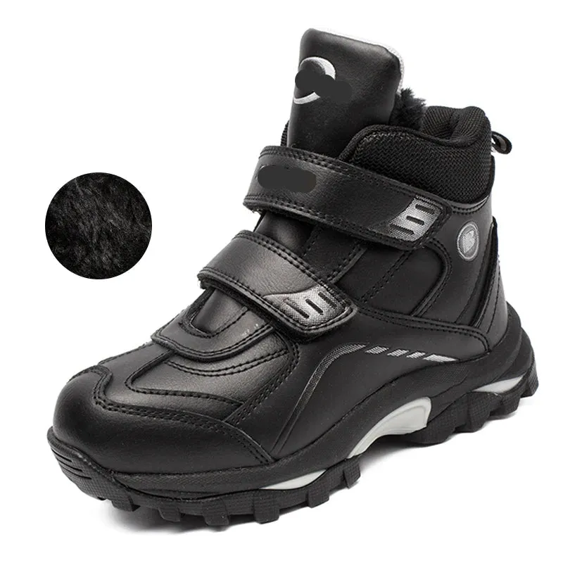 Anti-slip Kids Boys Ankle Boots with Motorcycle Hook and Loop