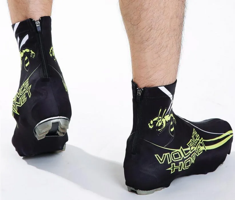 Black Green Splash-proof Cycling Shoe Covers