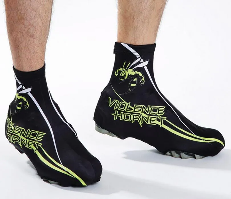 Black Green Splash-proof Cycling Shoe Covers