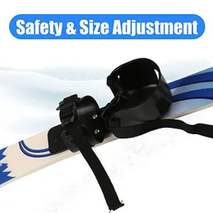 everyday LONABR Lightweight Snow Ski and Pole Set with bindings Sturdy 26Inch Snow Skiing Equipment for Kid's Beginner (Blue)