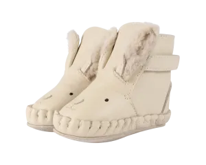 Kapi Exclusive Booties | Rabbit | Cream Leather