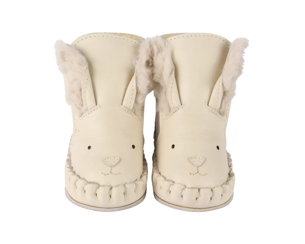 Kapi Exclusive Booties | Rabbit | Cream Leather