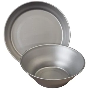 Lifeventure Titanium Camping Plate & Bowl Set