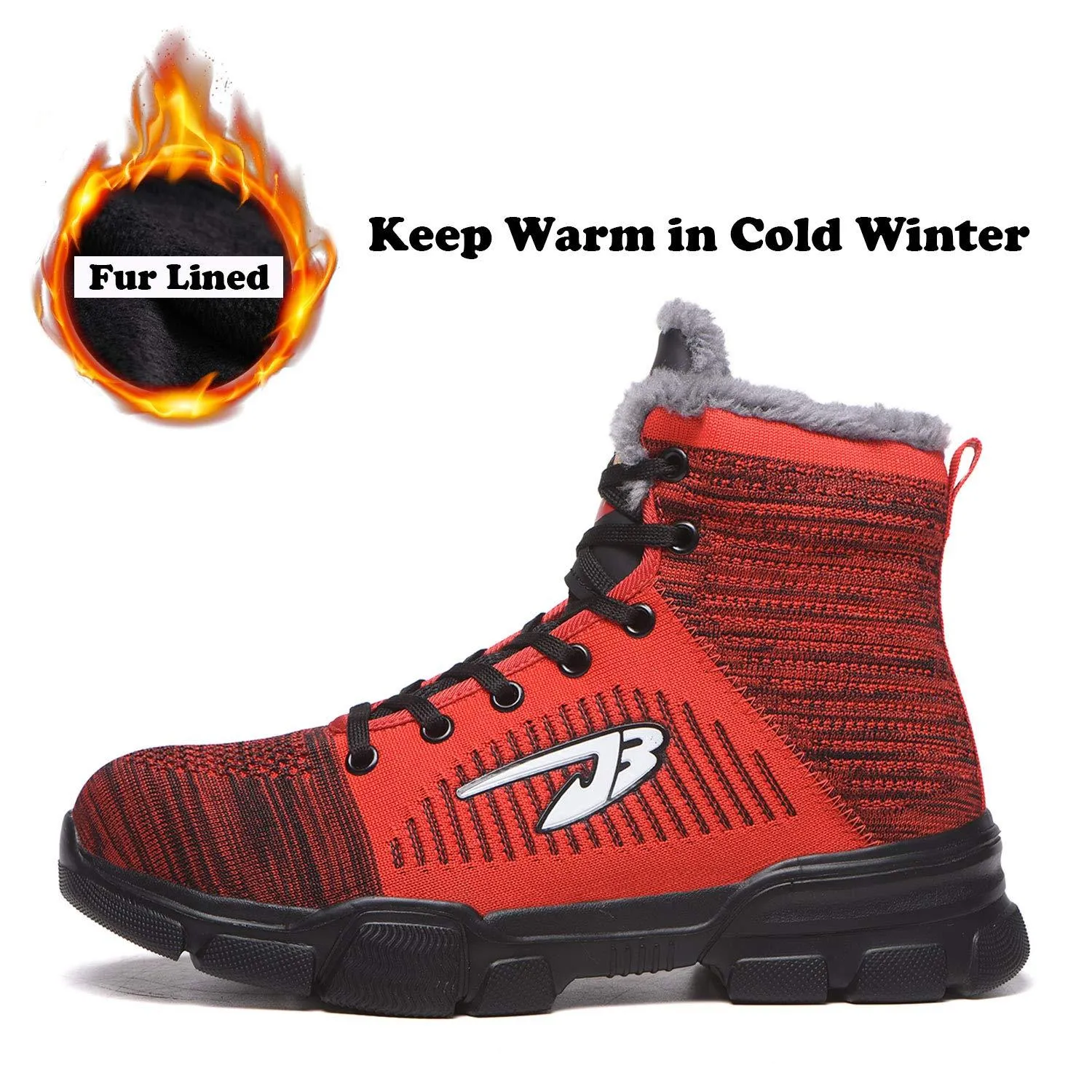 Men Steel Toe Boots Winter Warm Comfortable Industrial Construction Non-slip tennis work safety shoes