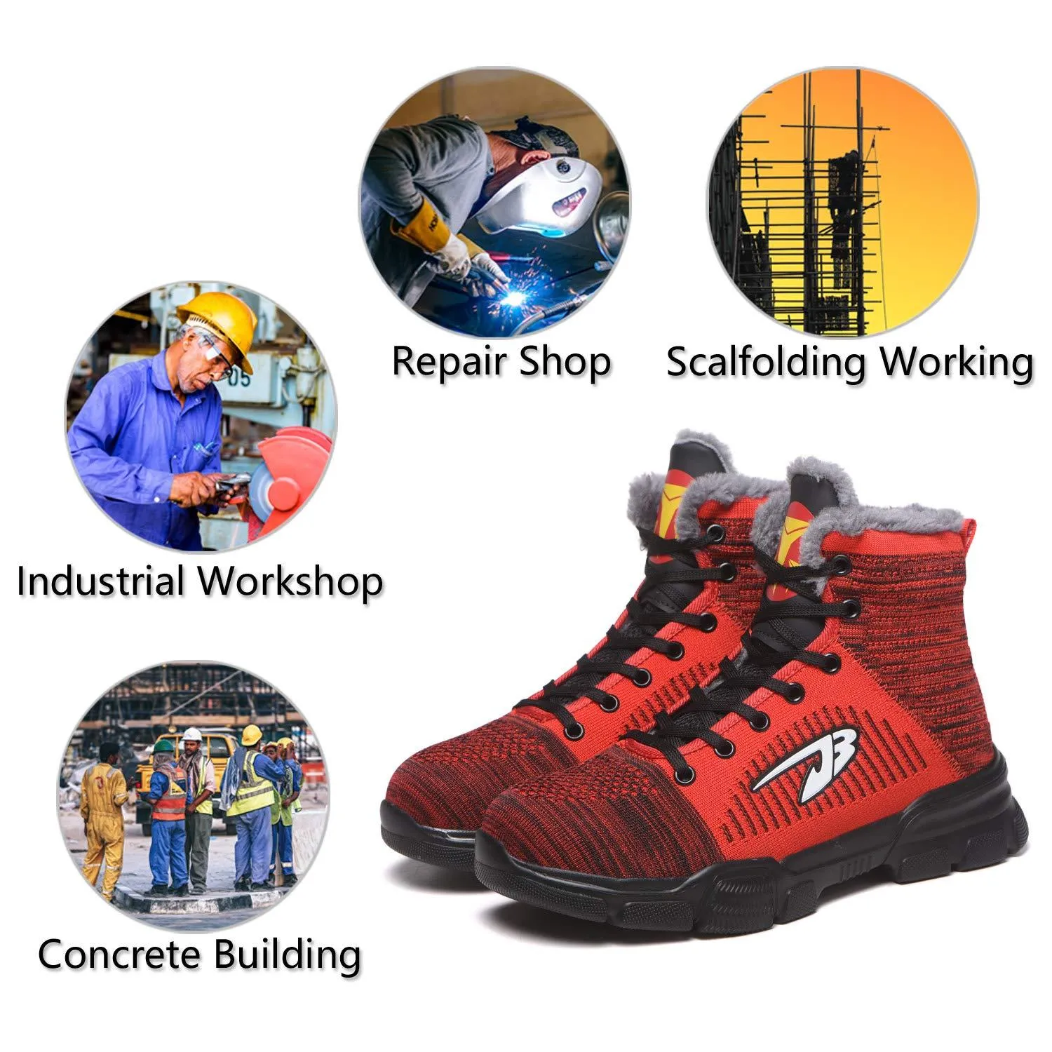 Men Steel Toe Boots Winter Warm Comfortable Industrial Construction Non-slip tennis work safety shoes