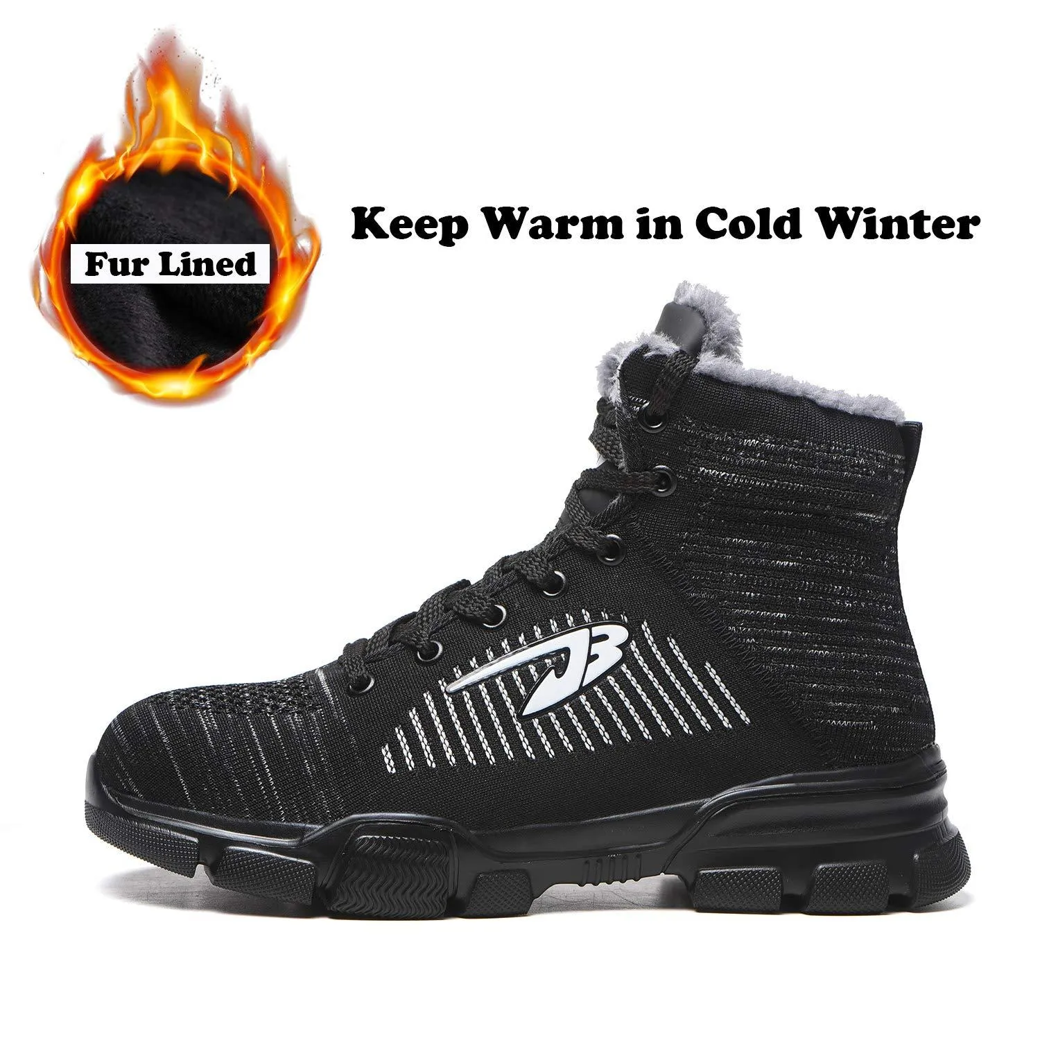 Men Steel Toe Boots Winter Warm Comfortable Industrial Construction Non-slip tennis work safety shoes