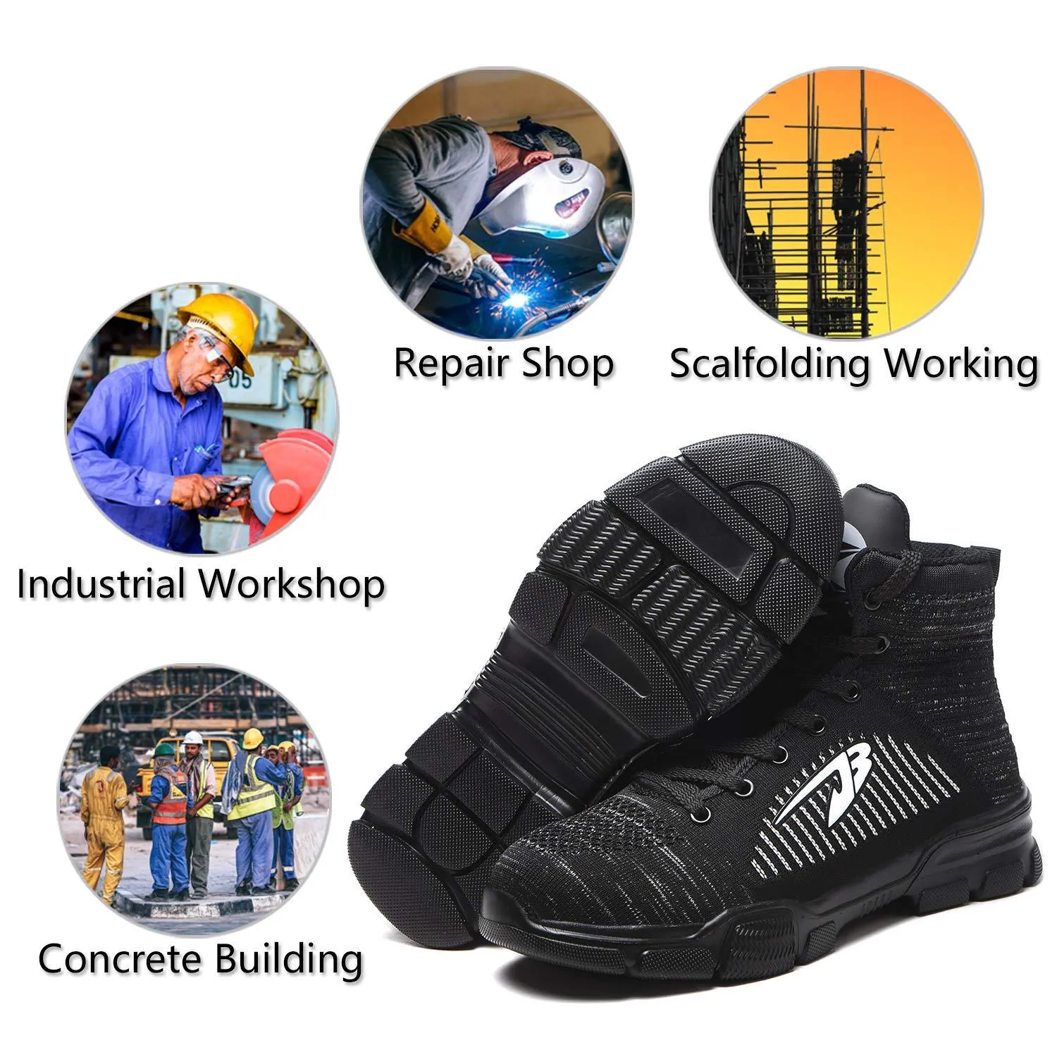 Men Steel Toe Boots Winter Warm Comfortable Industrial Construction Non-slip tennis work safety shoes