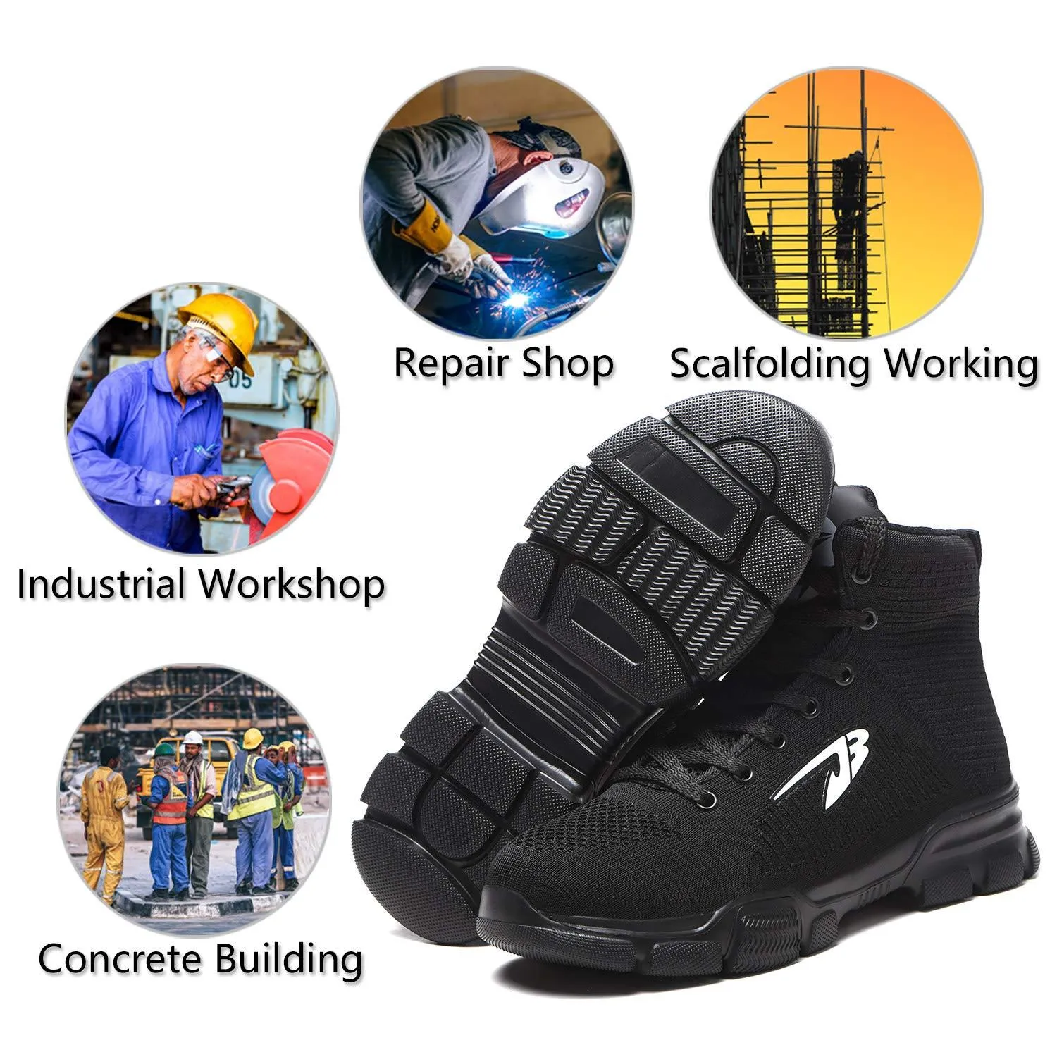 Men Steel Toe Boots Winter Warm Comfortable Industrial Construction Non-slip tennis work safety shoes