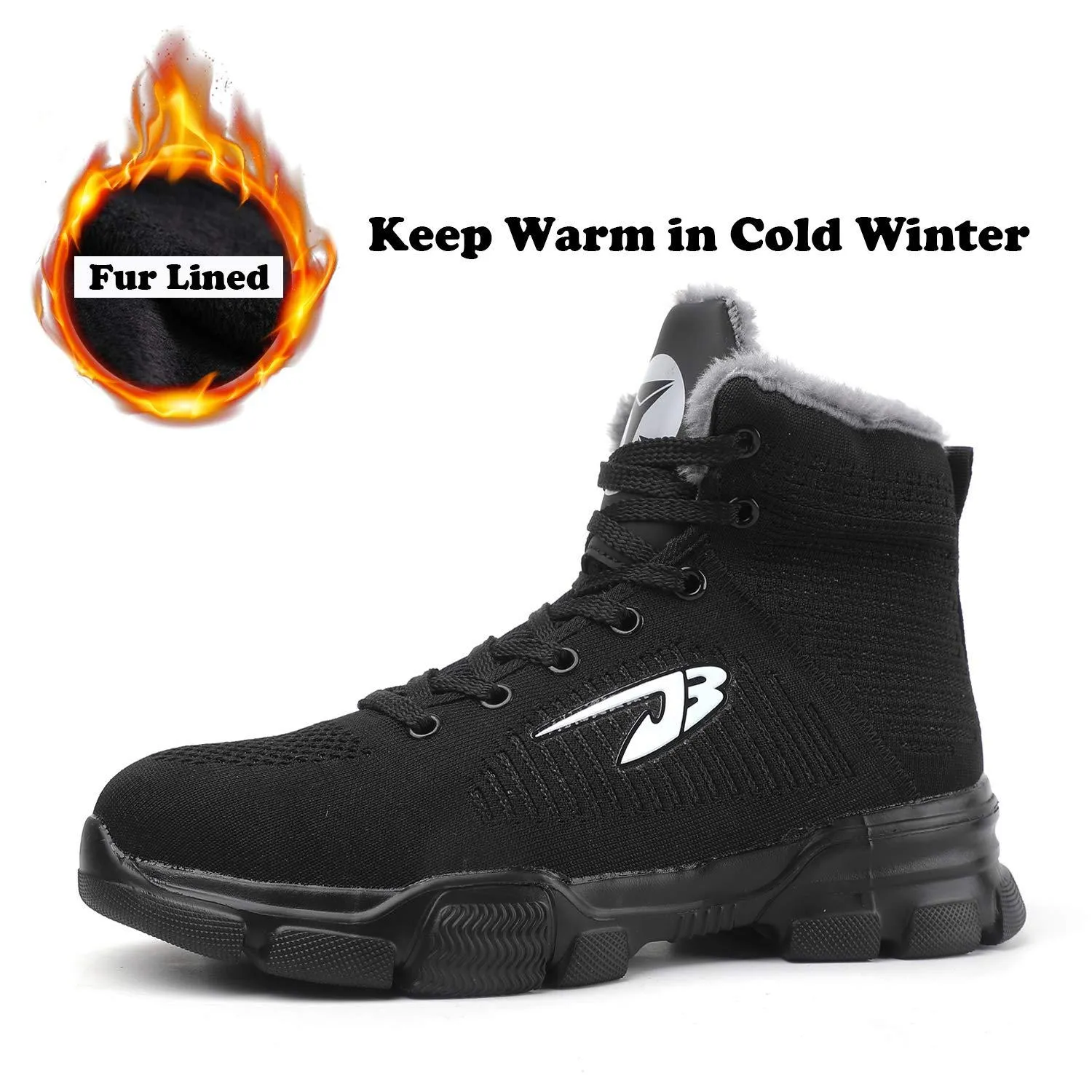 Men Steel Toe Boots Winter Warm Comfortable Industrial Construction Non-slip tennis work safety shoes