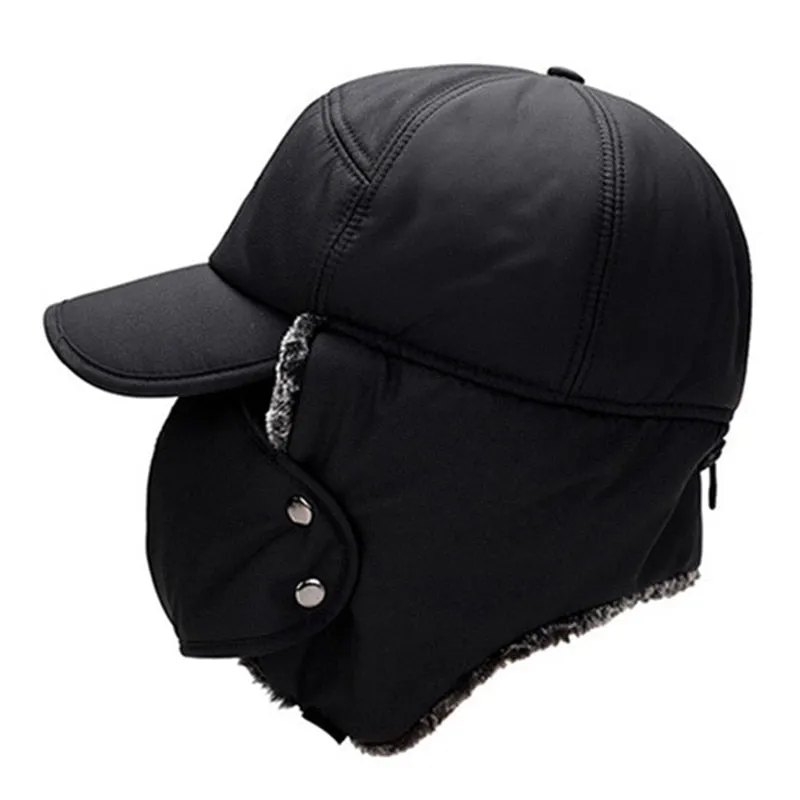 Men's Ear Protection Face Bomber Hats Thicker Plus Velvet Warm Woman Winter Hat Resist The Snow Male Bone Cap Ski Hat