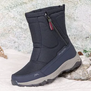 Men's winter snow boots side zip, waterproof, non-slip, wear-resistant, thick and velvety warm