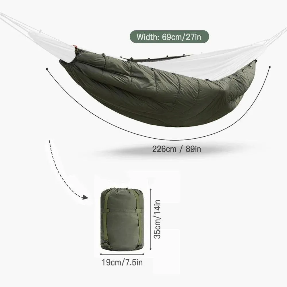 Multifunctional Hammock Underquilt Sleeping Bag Winter Warm Hammock Under Blanket Poncho for Camping Traveling Swing With Bag