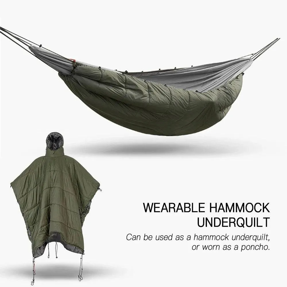 Multifunctional Hammock Underquilt Sleeping Bag Winter Warm Hammock Under Blanket Poncho for Camping Traveling Swing With Bag