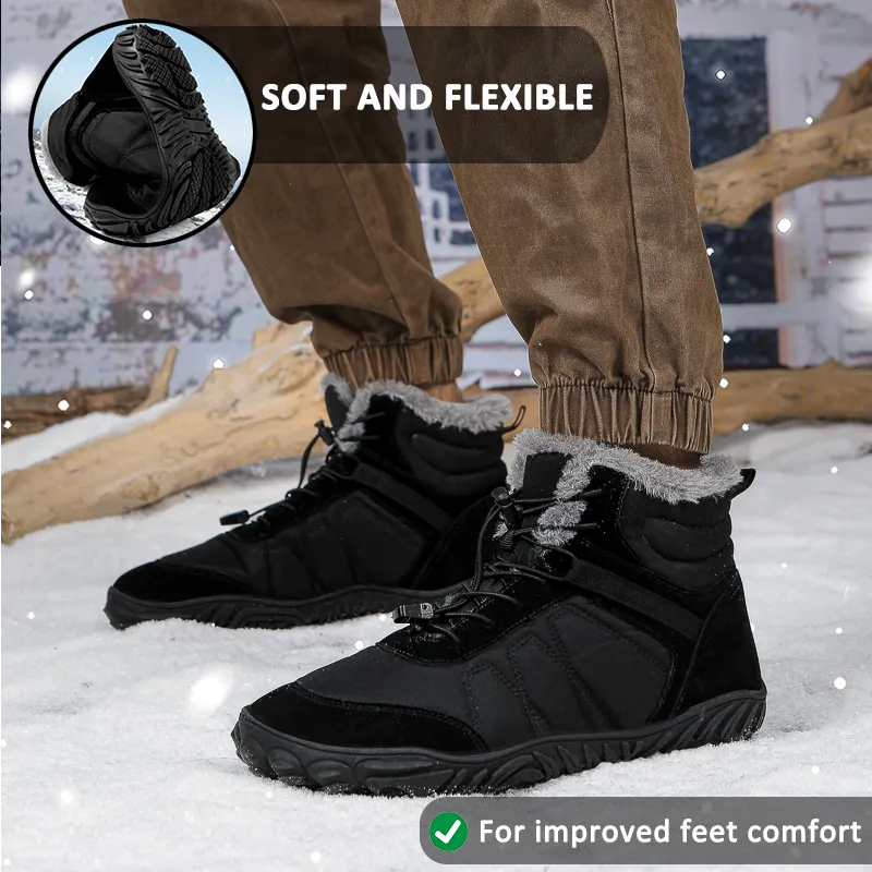 Outdoor Snow Boots Thick Sole Cotton Shoes Hiking Shoes Footwear Non-slip & Waterproof Winter Barefoot Shoe (Unisex)