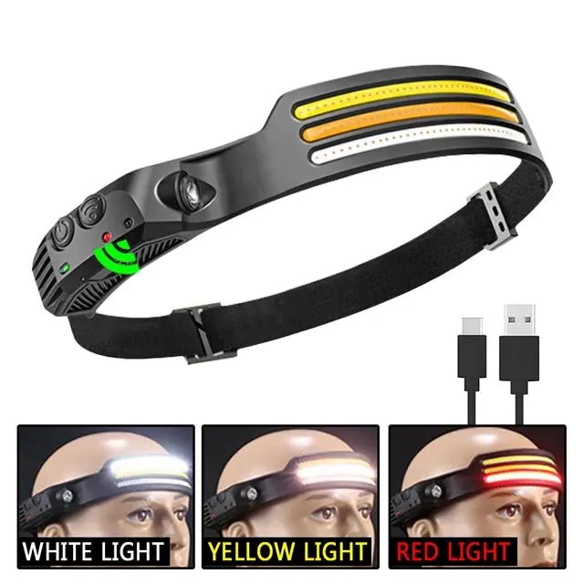 Powerful LED Induction Headlamp Built in Battery USB Rechargeable Waterproof Headlight Outdoor Night Running Camping Search Lamp