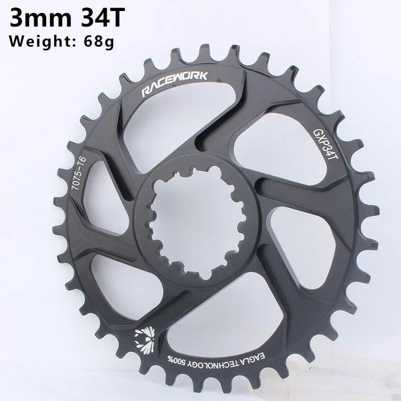 RACEWORK MTB GXP Bicycle Chainring 3/6mm Offset 32/34/36/38T Mountain Bike Chainwheel For 10 11 12 Speed GXP Direct Mount Crank