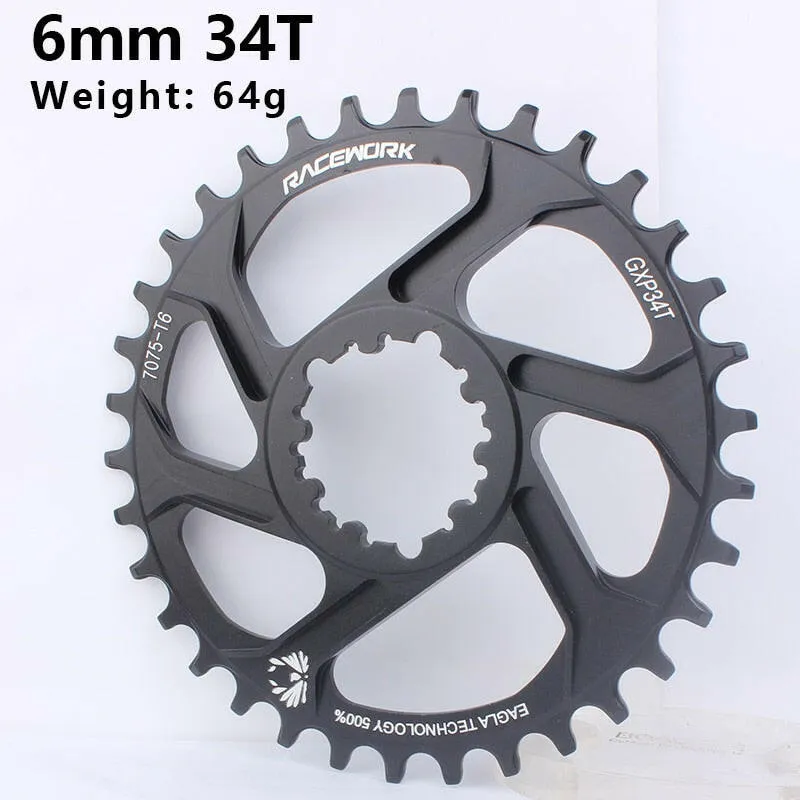 RACEWORK MTB GXP Bicycle Chainring 3/6mm Offset 32/34/36/38T Mountain Bike Chainwheel For 10 11 12 Speed GXP Direct Mount Crank