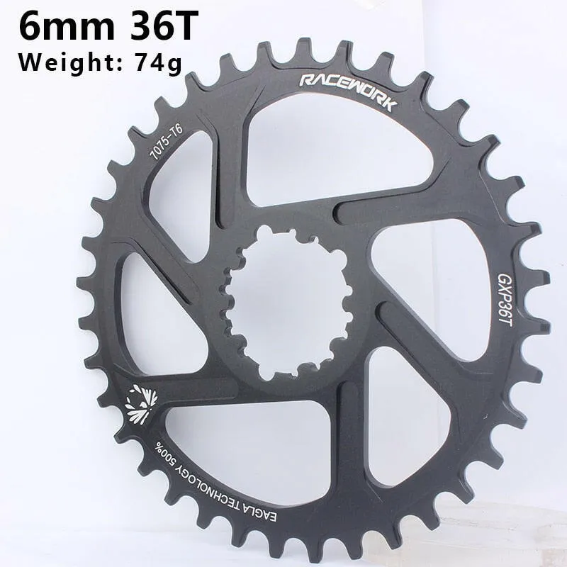 RACEWORK MTB GXP Bicycle Chainring 3/6mm Offset 32/34/36/38T Mountain Bike Chainwheel For 10 11 12 Speed GXP Direct Mount Crank