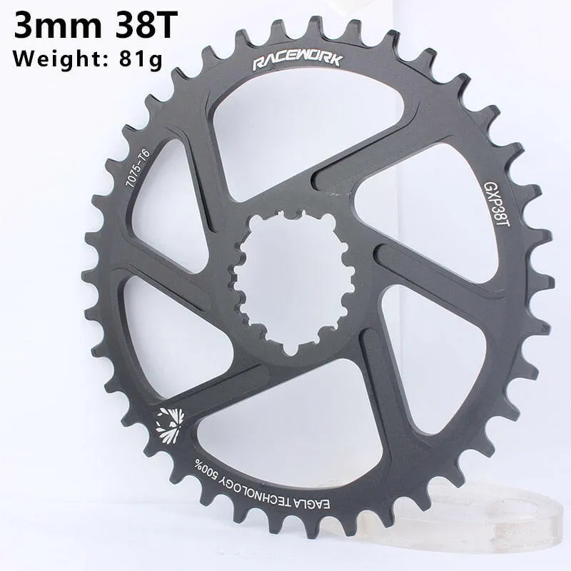 RACEWORK MTB GXP Bicycle Chainring 3/6mm Offset 32/34/36/38T Mountain Bike Chainwheel For 10 11 12 Speed GXP Direct Mount Crank