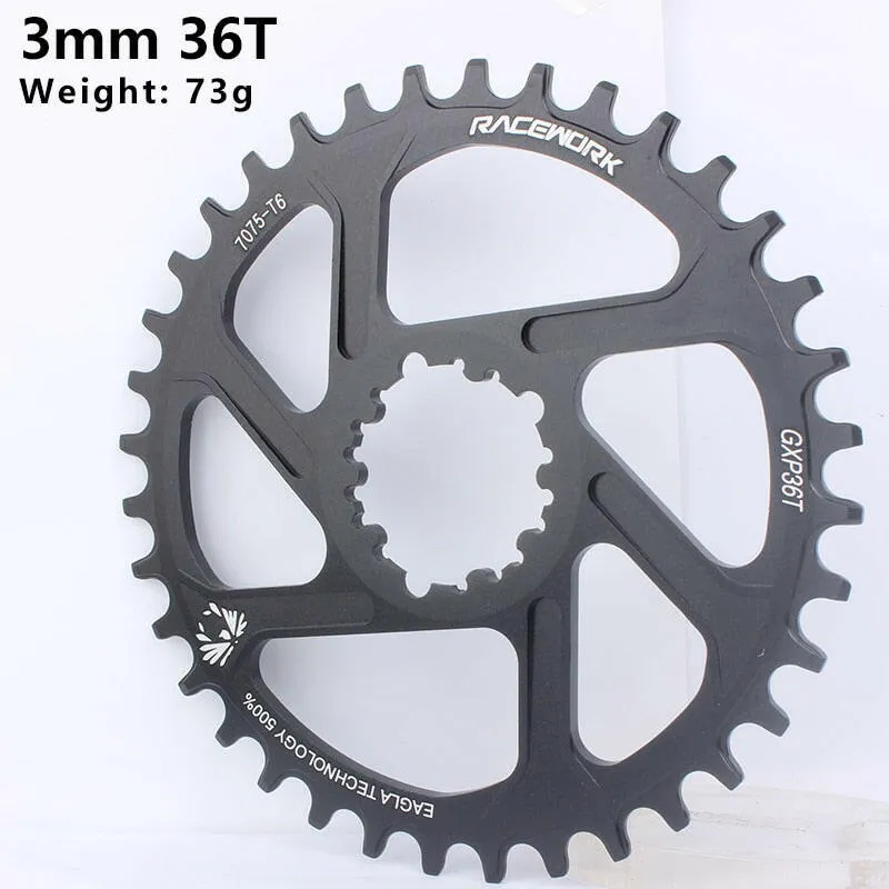 RACEWORK MTB GXP Bicycle Chainring 3/6mm Offset 32/34/36/38T Mountain Bike Chainwheel For 10 11 12 Speed GXP Direct Mount Crank