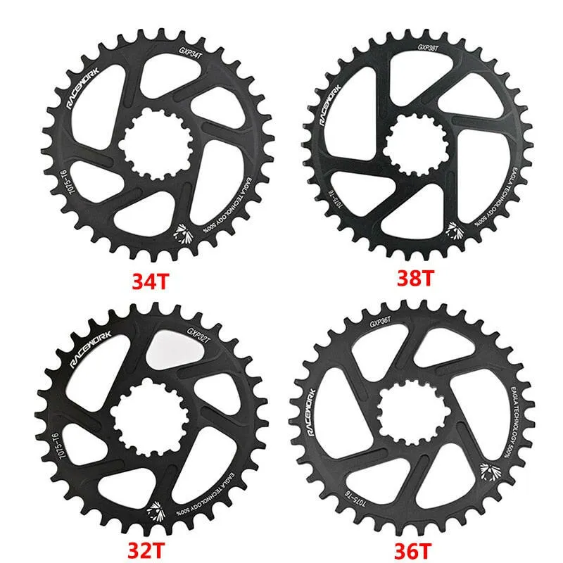 RACEWORK MTB GXP Bicycle Chainring 3/6mm Offset 32/34/36/38T Mountain Bike Chainwheel For 10 11 12 Speed GXP Direct Mount Crank