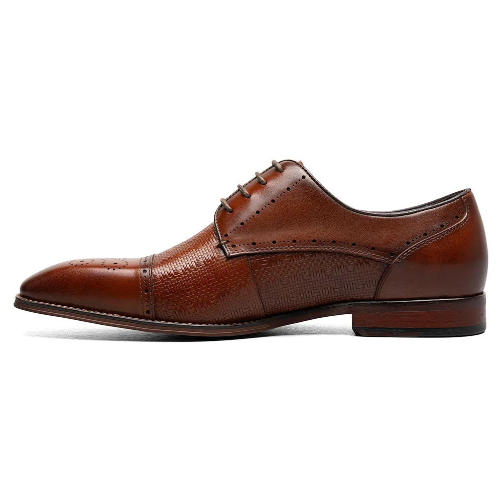 Stacy Adams Silsbury Cognac Men’s Cap Toe Lace-Up Shoes