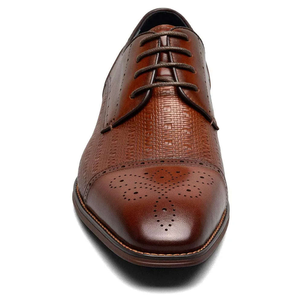 Stacy Adams Silsbury Cognac Men’s Cap Toe Lace-Up Shoes