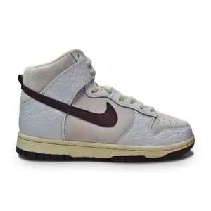 Womens Nike Dunk High - FB8482 100 - LT Orewood Brn Burgundy Crush