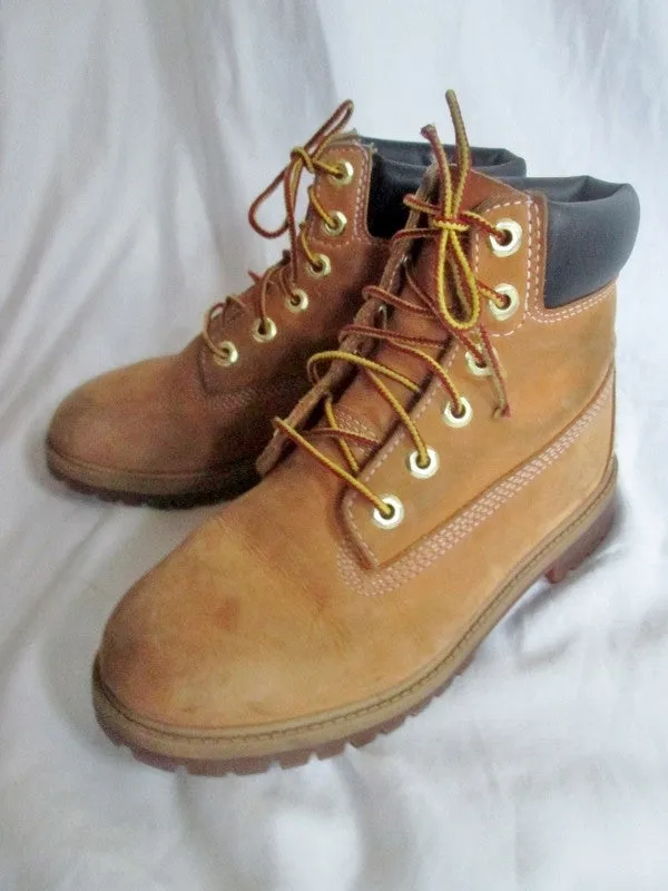 Youth TIMBERLAND KIDS Basic WATERPROOF Leather HIKING Boots WHEAT 4.5 BROWN